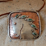 Copper, Sterling & Turquoise Pendant